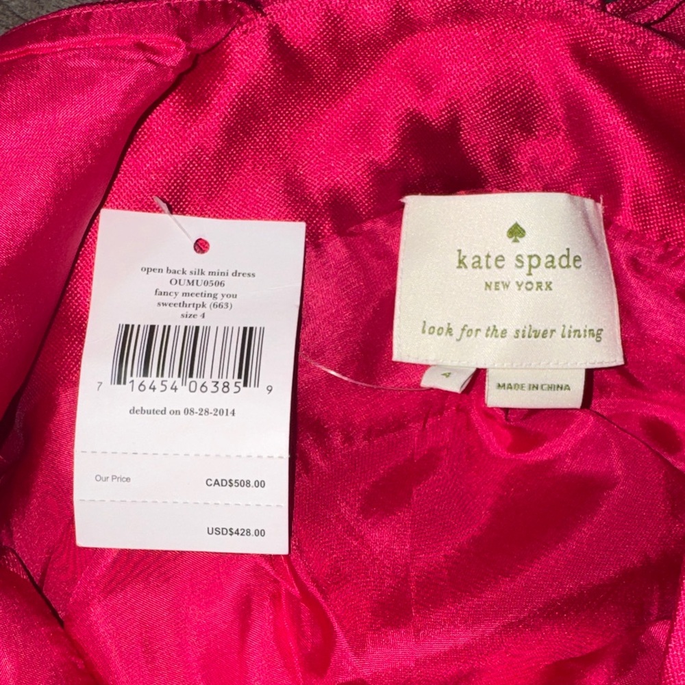 kate spade Hot Pink Sleeveless Pleated Party Dress - Picture 2 of 3